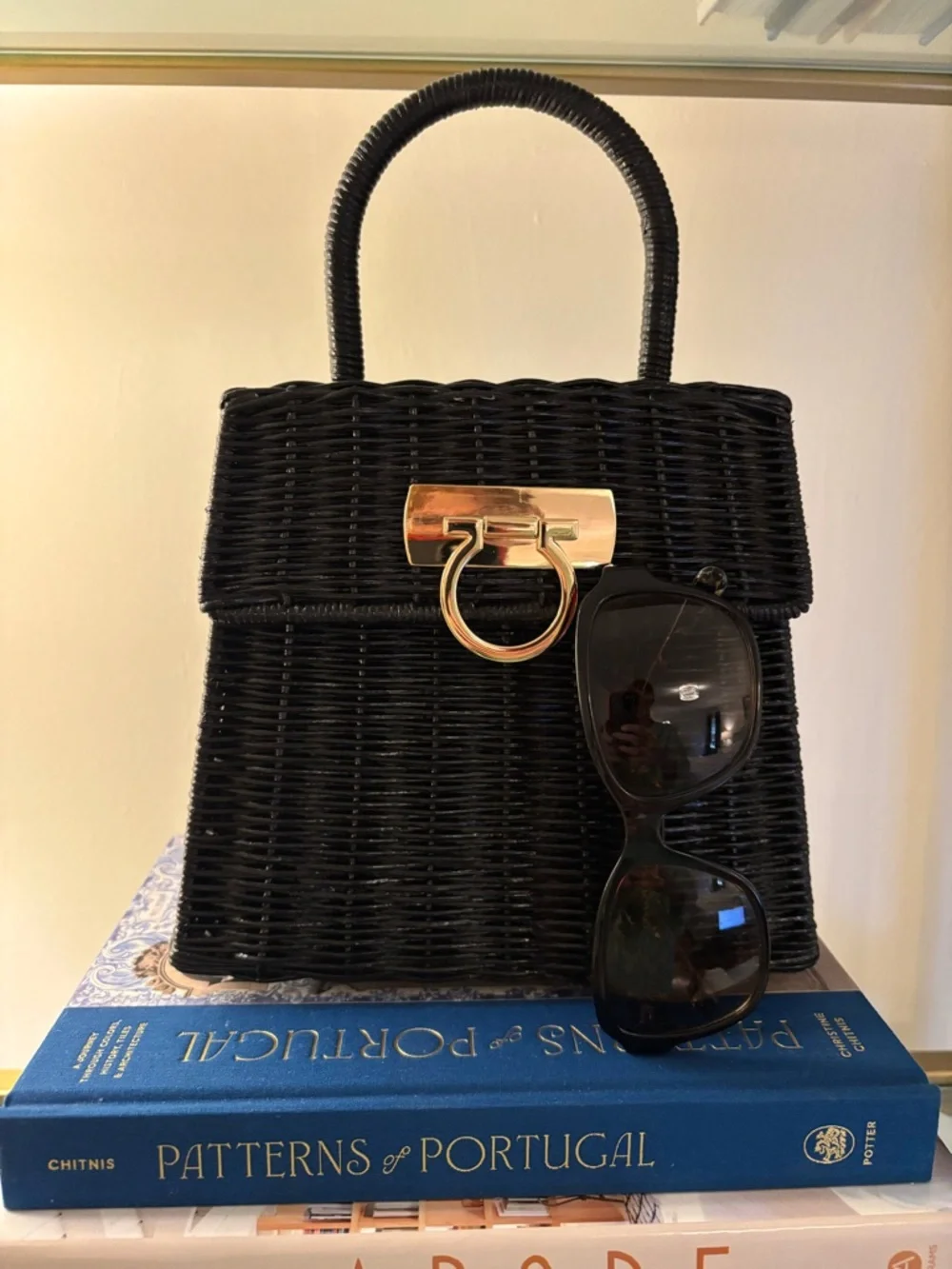 New with Tag Black Rattan Wicker Top Handle Bag - Picture 12 of 14